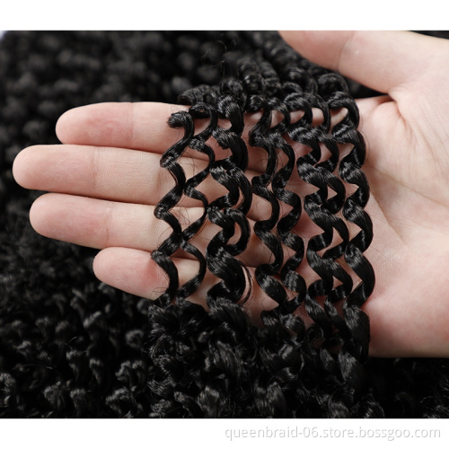 Passion Twist Hair 18 inch Water Wave Synthetic Curly Crochet Braids Long Hair Extensions Nature Black